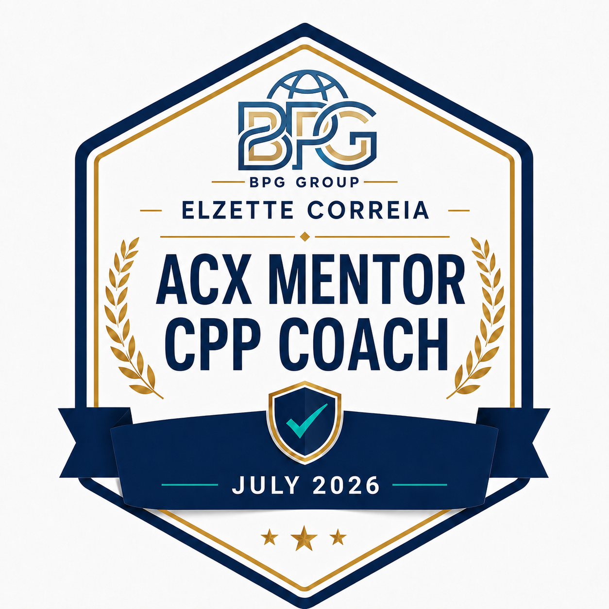 Elzette Correia ACX Mentor and CPP Coach, July 2026 badge